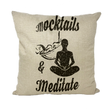 Mocktails&meditate Throw Pillows
