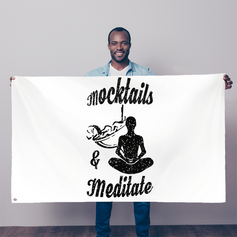 Mocktails&meditate Sublimation Flag